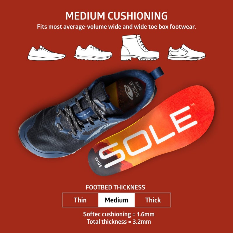 SOLE Performance Medium Wide Insoles - Custom Moldable Orthotic Support for Any Arch Type, Plantar Fasciitis Relief - Mens Size 12/Womens Size 14, 1 Pair - Image 2